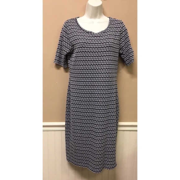 LULAROE JULIA Dress Black  White Geometric - Picture 1 of 6